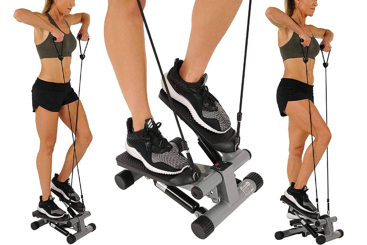 sunny health fitness mini stepper with resistance bands tout a36f4860cd57429f8e03fd586a26c194